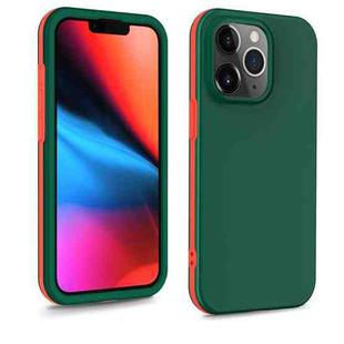 For iPhone 13 Pro Dual-color 360 Degrees Full Coverage Protective PC + TPU Shockproof Case (Dark Green)