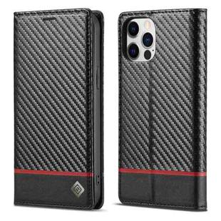 For iPhone 12 mini LC.IMEEKE Carbon Fiber PU + TPU Horizontal Flip Leather Case with Holder & Card Slot & Wallet (Horizontal Black)
