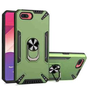 For OPPO A3s PC + TPU Protective Case with 360 Degrees Rotatable Ring Holder(Dark Green)