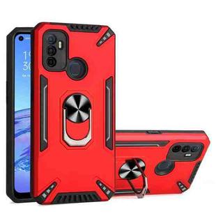 For OPPO A53 PC + TPU Protective Case with 360 Degrees Rotatable Ring Holder(Red)