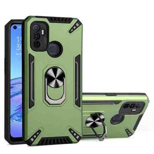 For OPPO A53 PC + TPU Protective Case with 360 Degrees Rotatable Ring Holder(Dark Green)