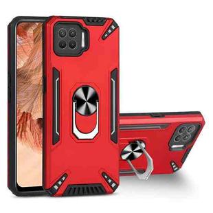 For OPPO F17 PC + TPU Protective Case with 360 Degrees Rotatable Ring Holder(Red)