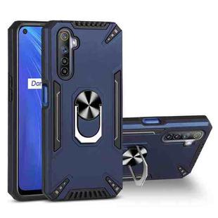 For Realme 6 PC + TPU Protective Case with 360 Degrees Rotatable Ring Holder(Royal Blue)
