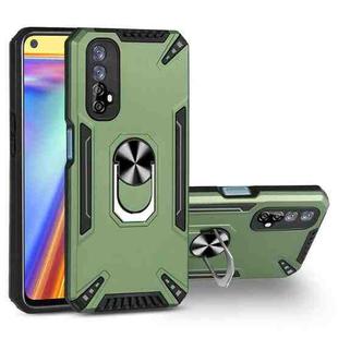 For Realme 7 PC + TPU Protective Case with 360 Degrees Rotatable Ring Holder(Dark Green)
