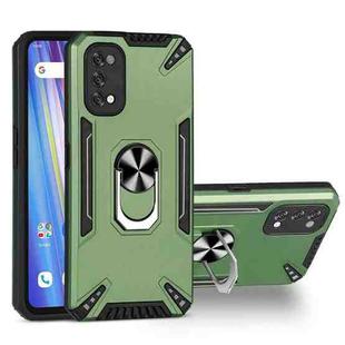 For Realme 7 Pro PC + TPU Protective Case with 360 Degrees Rotatable Ring Holder(Dark Green)