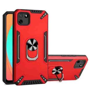 For Realme C11 PC + TPU Protective Case with 360 Degrees Rotatable Ring Holder(Red)