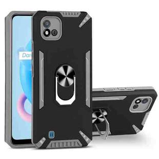 For Realme C20 PC + TPU Protective Case with 360 Degrees Rotatable Ring Holder(Gray)