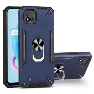 For Realme C20 PC + TPU Protective Case with 360 Degrees Rotatable Ring Holder(Royal Blue)