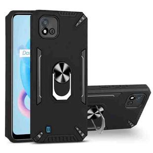 For Realme C20 PC + TPU Protective Case with 360 Degrees Rotatable Ring Holder(Black)