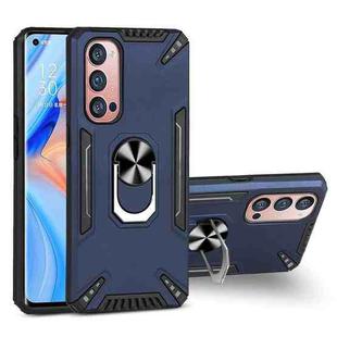 For OPPO Reno4 Pro PC + TPU Protective Case with 360 Degrees Rotatable Ring Holder(Royal Blue)