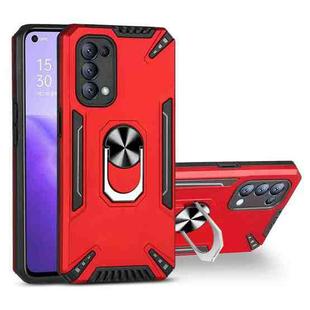 For OPPO Reno5 4G PC + TPU Protective Case with 360 Degrees Rotatable Ring Holder(Red)