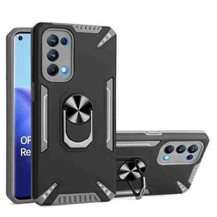 For OPPO Reno5 Pro 5G PC + TPU Protective Case with 360 Degrees Rotatable Ring Holder(Gray)