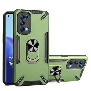 For OPPO Reno5 Pro 5G PC + TPU Protective Case with 360 Degrees Rotatable Ring Holder(Dark Green)