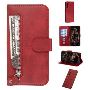 For Huawei Honor 9X / Honor 9X Pro Fashion Calf Texture Zipper Horizontal Flip PU Leather Case, with Holder & Card Slots & Wallet(Red)
