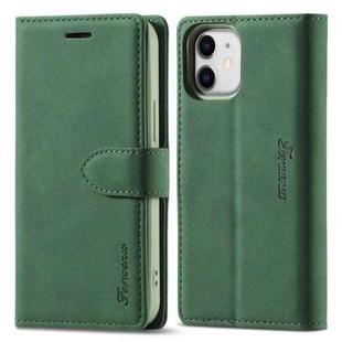 For iPhone 13 mini Forwenw F1 Series Matte Strong Magnetism Horizontal Flip Leather Case with Holder & Card Slots & Wallet & Photo Frame (Green)