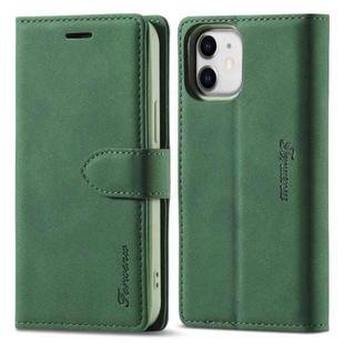 For iPhone 13 Forwenw F1 Series Matte Strong Magnetism Horizontal Flip Leather Case with Holder & Card Slots & Wallet & Photo Frame(Green)