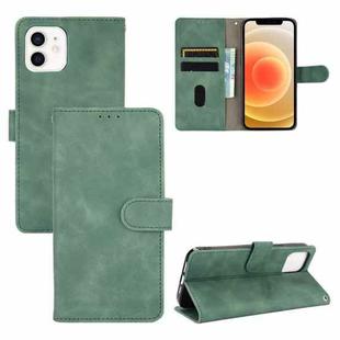 For iPhone 13 Pro Solid Color Skin Feel Magnetic Buckle Horizontal Flip Calf Texture PU Leather Case with Holder & Card Slots & Wallet (Green)
