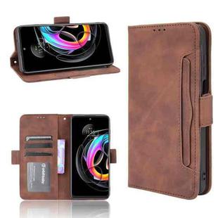 For Motorola Moto Edge 20 Lite Skin Feel Calf Pattern Horizontal Flip Leather Case with Holder & Card Slots & Photo Frame(Brown)
