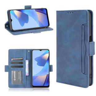 For OPPO A16 Skin Feel Calf Pattern Horizontal Flip Leather Case with Holder & Card Slots & Photo Frame(Blue)