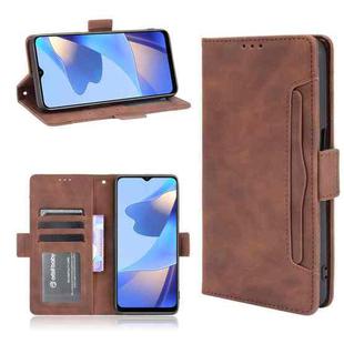 For OPPO A16 Skin Feel Calf Pattern Horizontal Flip Leather Case with Holder & Card Slots & Photo Frame(Brown)