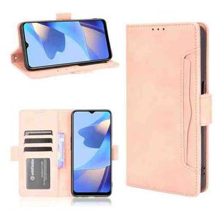 For OPPO A16 Skin Feel Calf Pattern Horizontal Flip Leather Case with Holder & Card Slots & Photo Frame(Pink)