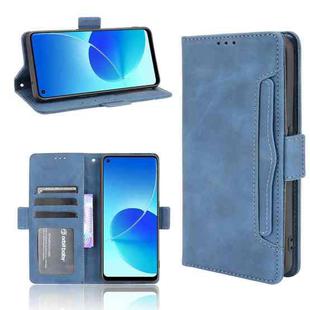 For OPPO Reno6 Z Skin Feel Calf Pattern Horizontal Flip Leather Case with Holder & Card Slots & Photo Frame(Blue)