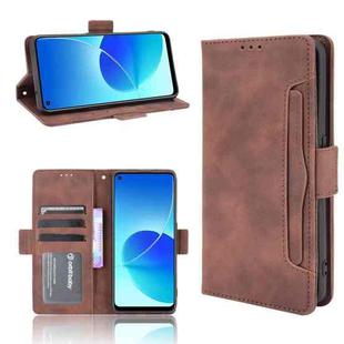 For OPPO Reno6 Z Skin Feel Calf Pattern Horizontal Flip Leather Case with Holder & Card Slots & Photo Frame(Brown)