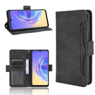 For vivo V21e 5G Skin Feel Calf Pattern Horizontal Flip Leather Case with Holder & Card Slots & Photo Frame(Black)