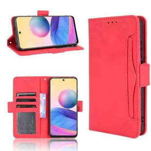 For Xiaomi Redmi Note 10 5G Skin Feel Calf Pattern Horizontal Flip Leather Case with Holder & Card Slots & Photo Frame(Red)