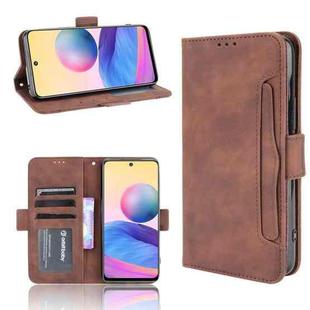 For Xiaomi Redmi Note 10 JP Version Skin Feel Calf Pattern Horizontal Flip Leather Case with Holder & Card Slots & Photo Frame(Brown)
