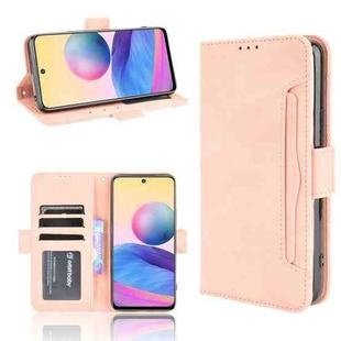 For Xiaomi Redmi Note 10 JP Version Skin Feel Calf Pattern Horizontal Flip Leather Case with Holder & Card Slots & Photo Frame(Pink)