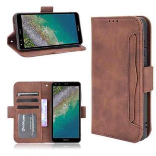 For Nokia C01 Plus Skin Feel Calf Pattern Horizontal Flip Leather Case with Holder & Card Slots & Photo Frame(Brown)
