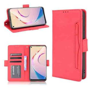 For Oukitel C21 Pro Skin Feel Calf Pattern Horizontal Flip Leather Case with Holder & Card Slots & Photo Frame(Red)