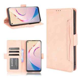 For Oukitel C21 Pro Skin Feel Calf Pattern Horizontal Flip Leather Case with Holder & Card Slots & Photo Frame(Pink)