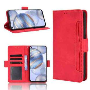 For Oukitel C21/C21 Pro Skin Feel Calf Pattern Horizontal Flip Leather Case with Holder & Card Slots & Photo Frame(Red)