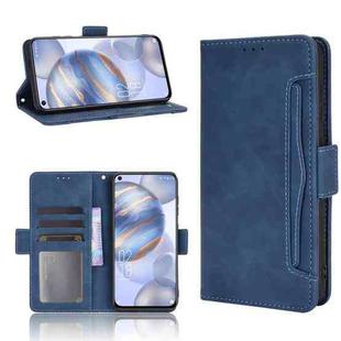 For Oukitel C21/C21 Pro Skin Feel Calf Pattern Horizontal Flip Leather Case with Holder & Card Slots & Photo Frame(Blue)