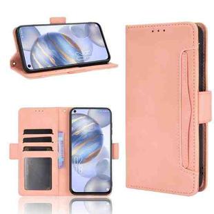 For Oukitel C21/C21 Pro Skin Feel Calf Pattern Horizontal Flip Leather Case with Holder & Card Slots & Photo Frame(Pink)