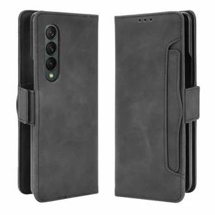 For Samsung Galaxy Z Fold3 5G Skin Feel Calf Pattern Horizontal Flip Leather Case with Holder & Card Slots & Photo Frame(Black)