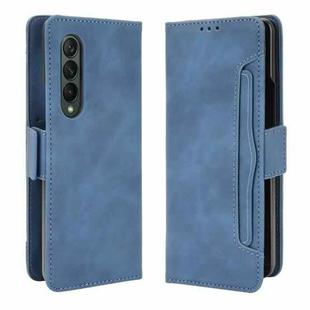 For Samsung Galaxy Z Fold3 5G Skin Feel Calf Pattern Horizontal Flip Leather Case with Holder & Card Slots & Photo Frame(Blue)
