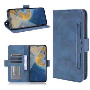 For ZTE Blade A51 Skin Feel Calf Pattern Horizontal Flip Leather Case with Holder & Card Slots & Photo Frame(Blue)
