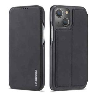 For iPhone 13 LC.IMEEKE Hon Ancient Series Horizontal Flip Leather Case with Holder & Card Slot(Black)