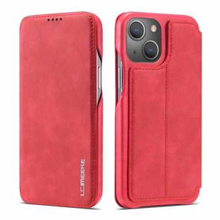 For iPhone 13 LC.IMEEKE Hon Ancient Series Horizontal Flip Leather Case with Holder & Card Slot(Red)