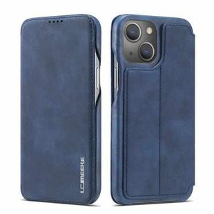 For iPhone 13 LC.IMEEKE Hon Ancient Series Horizontal Flip Leather Case with Holder & Card Slot(Blue)