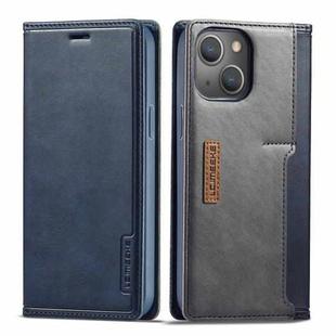For iPhone 13 mini LC.IMEEKE LC-001 Series PU + TPU Color Matching Frosted Horizontal Flip Leather Case with Holder & Card Slot (Blue)