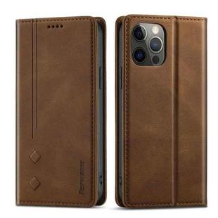 For iPhone 11 Pro Max Forwenw F2 Series Magnetic Horizontal Flip Leather Case with Holder & Card Slots & Wallet (Brown)