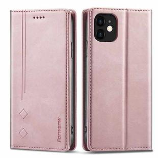 For iPhone 12 mini Forwenw F2 Series Magnetic Horizontal Flip Leather Case with Holder & Card Slots & Wallet (Rose Gold)