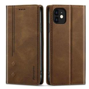 For iPhone 13 mini Forwenw F2 Series Magnetic Horizontal Flip Leather Case with Holder & Card Slots & Wallet (Brown)