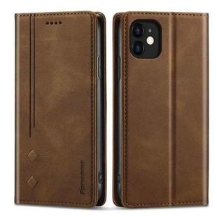 For iPhone 13 Forwenw F2 Series Magnetic Horizontal Flip Leather Case with Holder & Card Slots & Wallet(Brown)