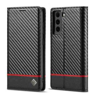 LC.IMEEKE Carbon Fiber PU + TPU Horizontal Flip Leather Case with Holder & Card Slot & Wallet For Samsung Galaxy S21 5G(Horizontal Black)
