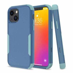 For iPhone 13 Commuter Shockproof TPU + PC Protective Case(Royal Blue + Grey Green)